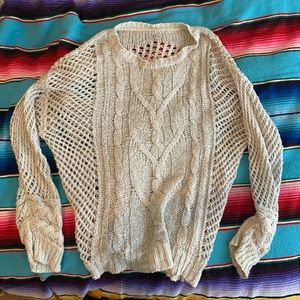 Light gray cableknit Brandy Melville sweater